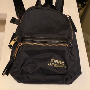 Marc Jacobs Black Backpack with Gold Details
